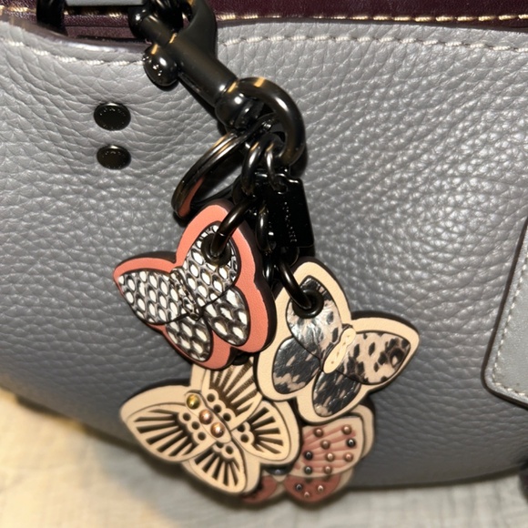 Coach 1941 Rogue 31 Stone Grey Leather Satchel with butterfly strap & charm - Picture 3 of 7